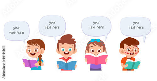 happy cute boy and girl carry book