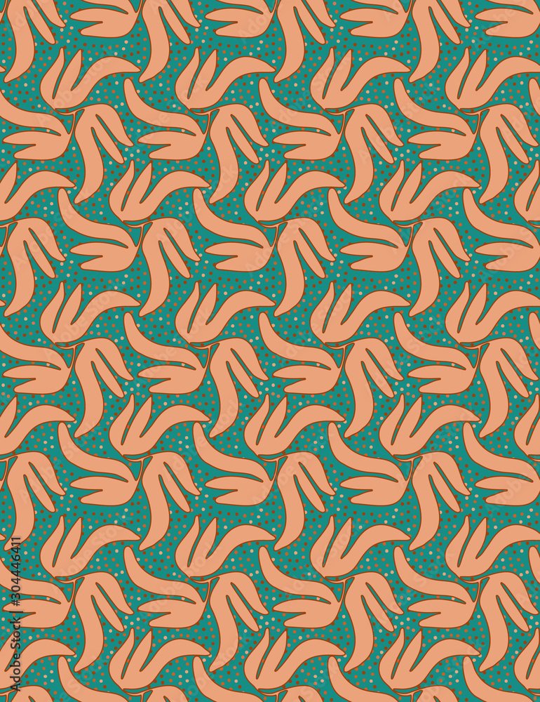 seamless floral textured pattern tile with modern copper color palette. for textile, fabric, backgrounds, cards, wallpaper, backdrop, covers and creative surface design templates