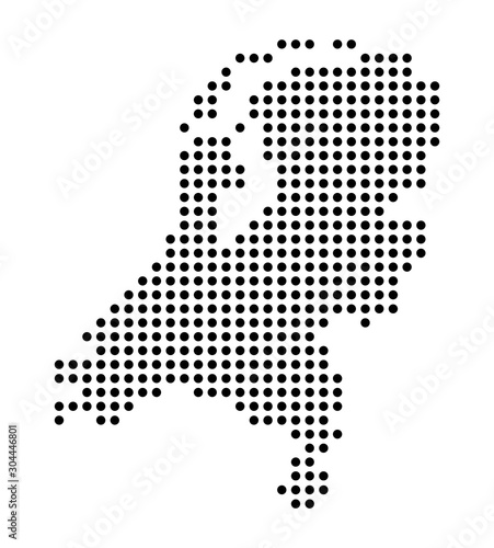 Map of Netherlands from dots