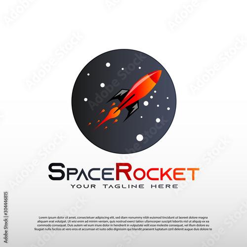 Space rocket logo design, technology icon, illustration element-vector