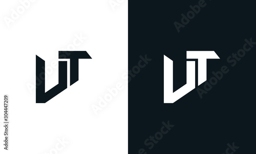 Abstract letter VT logo. This logo icon incorporate with two abstract shape in the creative process.