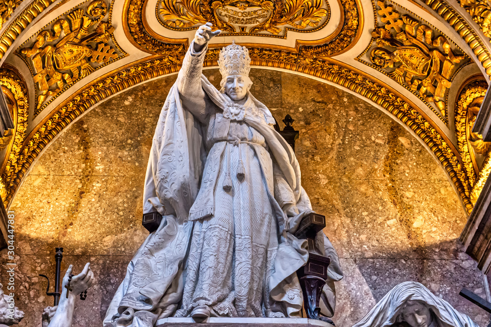 Stature of Pope Leo 13th at Basilica Saint John Lateran