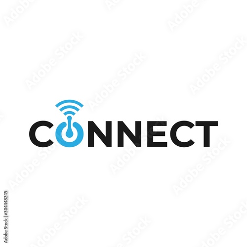 Connect Logo Design Template Elements O Signal icon