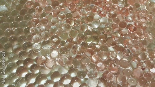 Closeup view with selective focus of shiny glittering orbeez