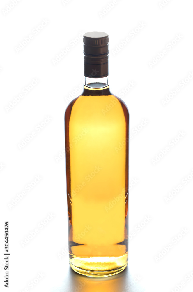 Whiskey bottle on a white background Whiskey bottle on a white background