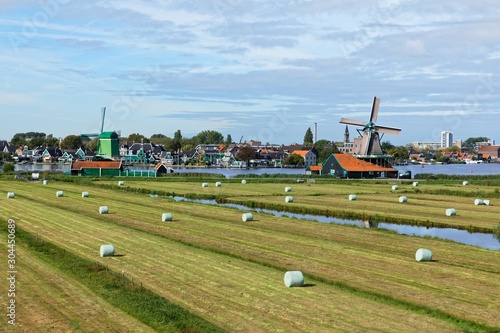 Dutch windmills in Netherlands closeup footage