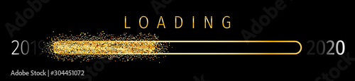 Sparkle Loading 2020 (Ladebalken 2020) - Loading Bar 2020. Loading 2020 New Year - New Year Countdown 2020 Vector. New Year 2020 Greetings Loading.