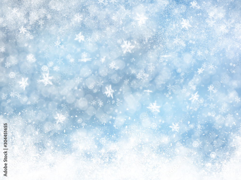 abstract winter christmas blurs snow background shiny bokeh