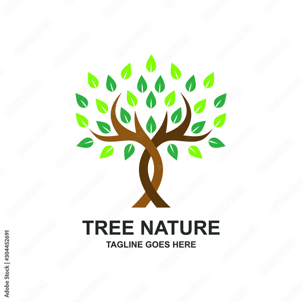 Obraz premium Tree nature Logo Design Vector