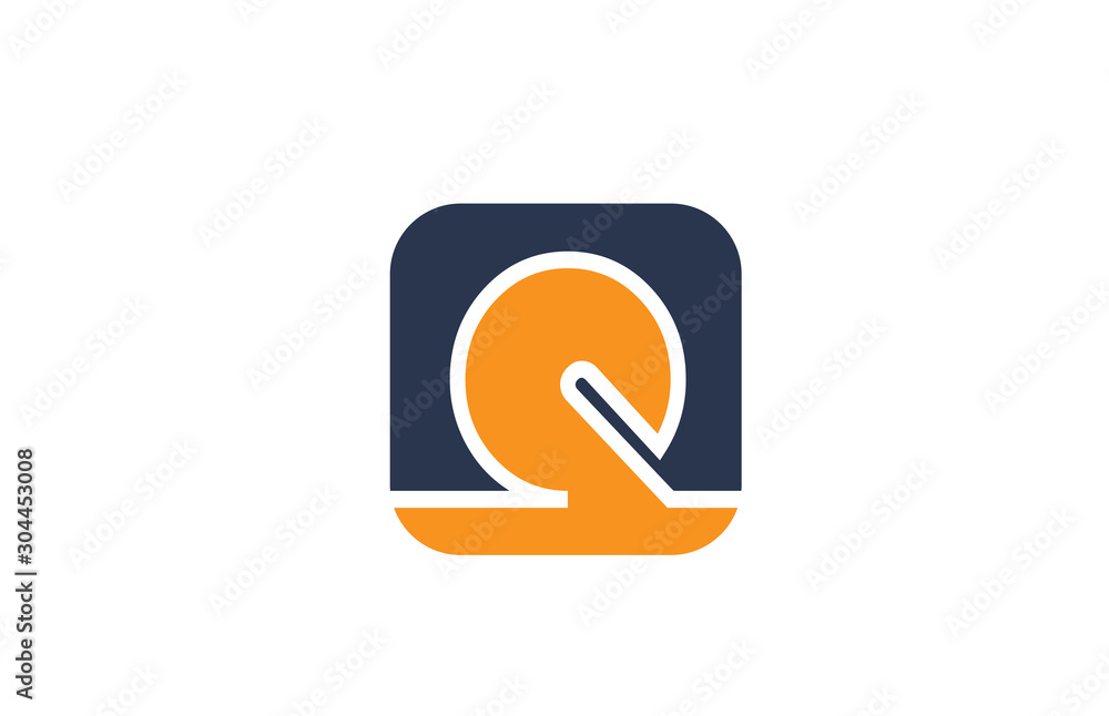 orange blue letter Q alphabet logo design icon for company or business orange blue letter Q alphabet logo design icon for company or business