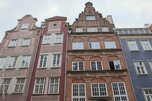 multi-colored houses of the streets of Gdansk, Poland