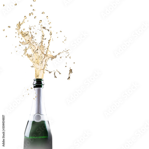 Champagne Explosion With Toast Of Flutes 