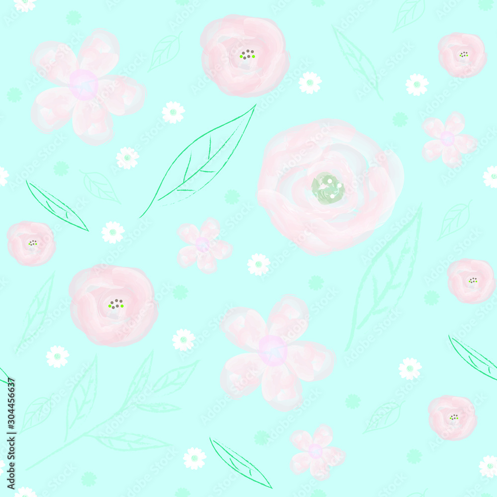 vintage floral background vector. botanical pattern in sweet colors. beautiful flowers background for wallpaper, fabric, textile, wrapping