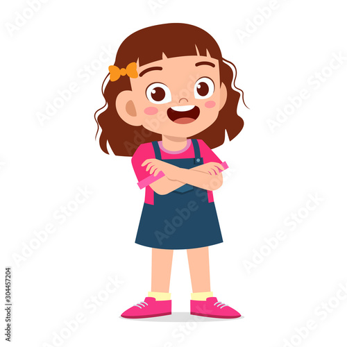 happy cute smile kid girl crossed arms