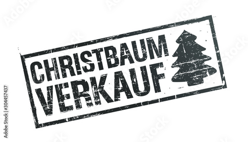 Vektor - Stempel - Christbaumverkauf - Schwarz