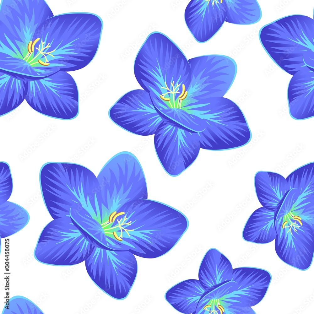 Vector pattern with blooming freesias Vector pattern with blooming freesias