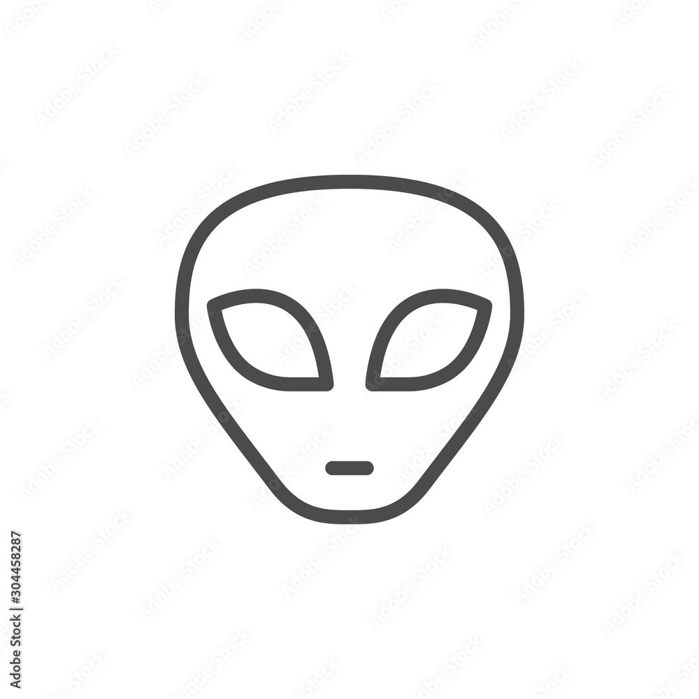 Alien face line outline icon Alien face line outline icon