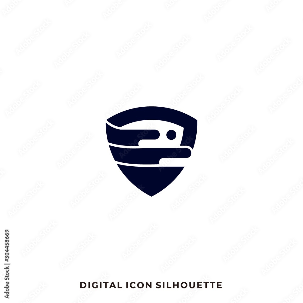 Shield Silhouette Illustration Vector Design Template Shield Silhouette Illustration Vector Design Template