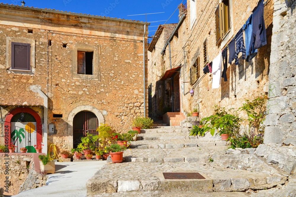 Roccasecca, Italy, 11/11/2017. A day of vacation in an old mountain village