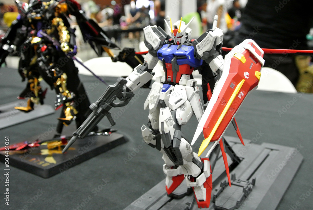 KUALA LUMPUR, MALAYSIA MARCH 31, 2018 Selected focused of Mobile Suit Gundam action figure