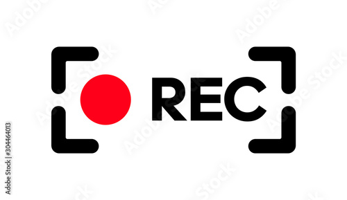 Rec button flat icon. Vector illustration