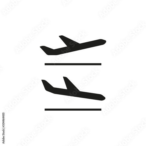 Airport departure and arrivals sign. Vector icon