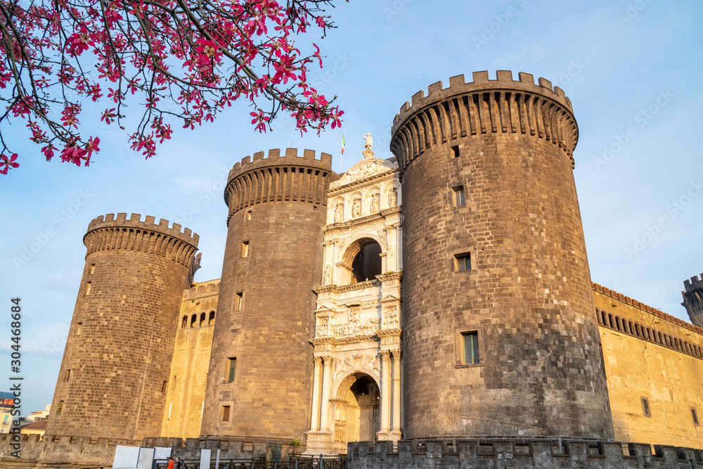 The medieval castle of Maschio Angioino or Castel Nuovo (New Castle),  Naples, Italy. History. Stock Photo | Adobe Stock