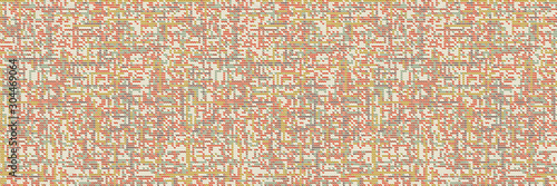 Light Tweed Knit Marl Border. Melange Tweed Effect Vector Seamless Banner Pattern. Heathered Multicolor Hand Knitting Style. Space Dye Effect Texture. Fabric Textile Edge Background. Wool Trim EPS 10 