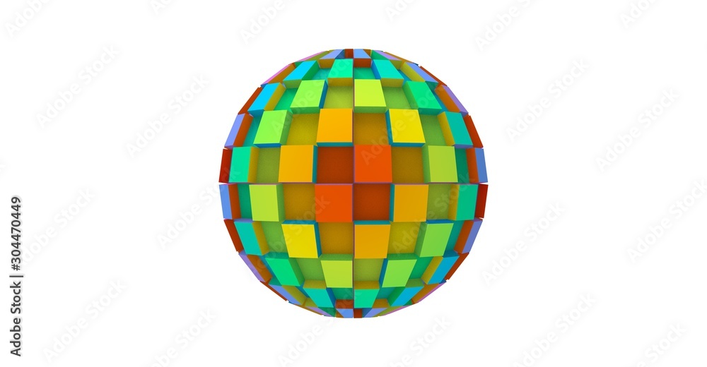 Abstract Ball on White Background 3D Rendering