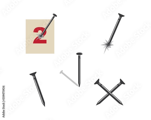 metal nail vector illustration design