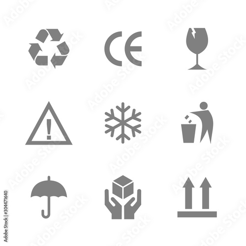 packaging product caution icon vector symbol