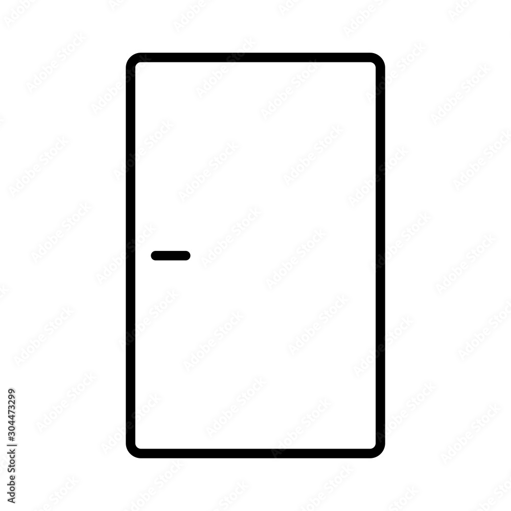 Outline open door of the house vector icon for web design isolated on white background. Door of the house icon. Vector illustration. Outline open door of the house vector icon for web design isolated on white background. Door of the house icon. Vector illustration.