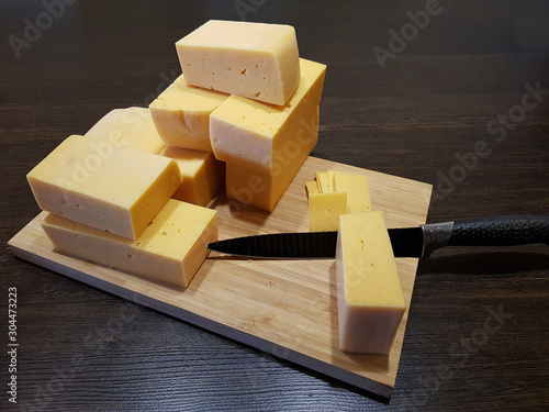 Cheese with a cheese knife