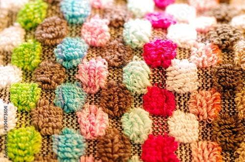 Buntes Frotteehandtuch Close-up Textiles Gewebe © megakunstfoto