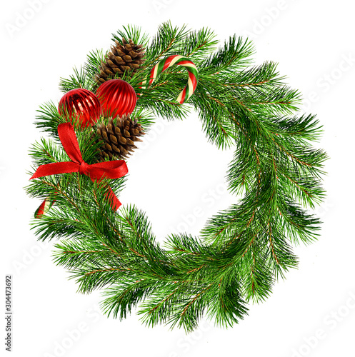 Christmas wreath from pine ...