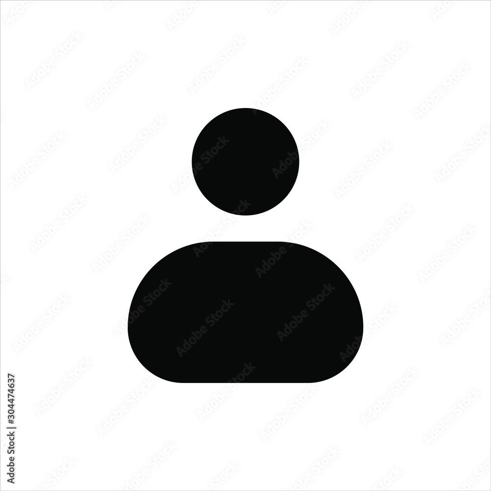 Male profile avatar icon, isolated on white background Male profile avatar icon, isolated on white background