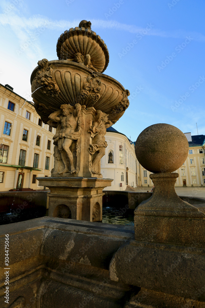 Fountain inside Prague Castle, Czech Republic