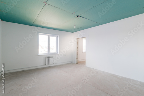 Russia, Moscow- July 06, 2019: interior room apartment. rough repair for self-finishing. finishing stage of construction. townhouse