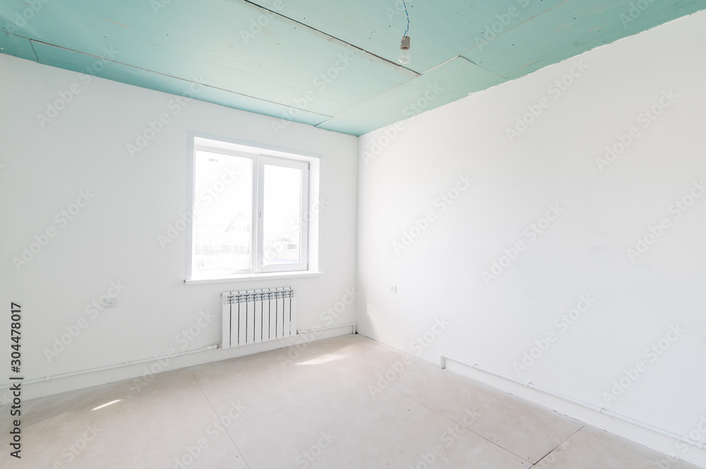 Fototapeta premium Russia, Moscow- July 06, 2019: interior room apartment. rough repair for self-finishing. finishing stage of construction. townhouse