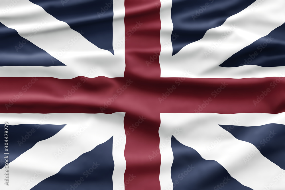 Fototapeta premium Great Britain National Day. UK Flag with stripes and national colors. Union Jack. Background illustration.