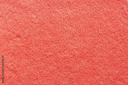 Принти на полотні The texture of the terry towel is coral color