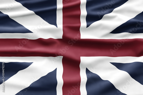 Great Britain National Day. UK Flag with stripes and national colors. Union Jack. Background illustration.