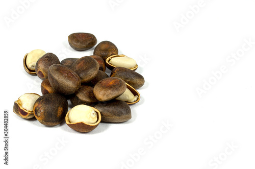 Pine nut on a white background