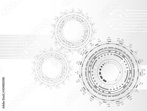 Futuristic clean technology concept. gear wheel technology circuit board. white technology background. vector. illustration.