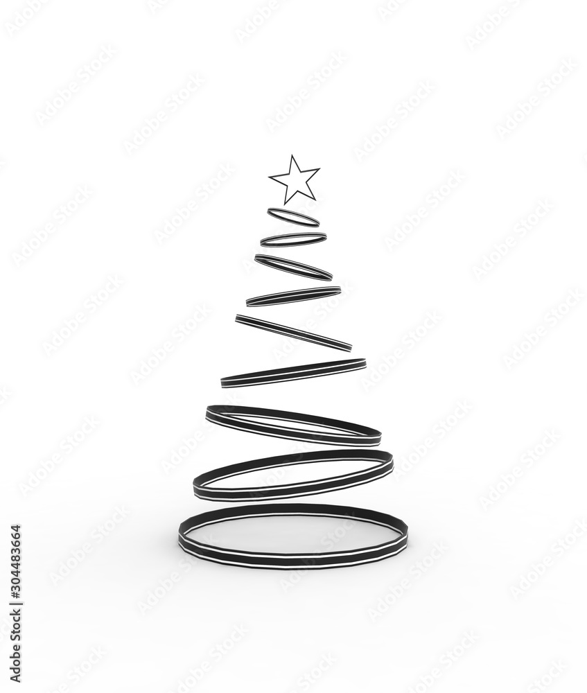 Christmas Tree on White 3D Rendering Christmas Tree on White 3D Rendering