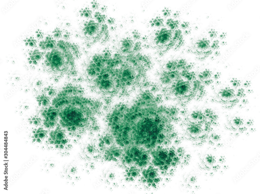 Fototapeta premium fractal abstraction green on white