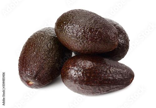 Brown avocado isolated on white background. Healthy food.