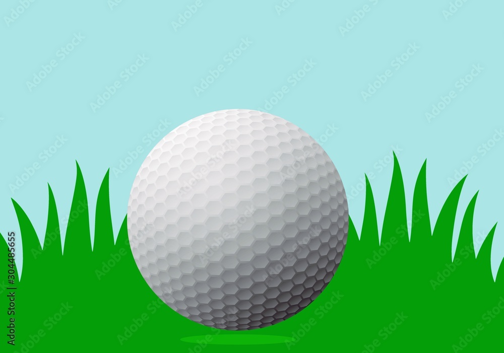Fototapeta premium golf ball on grass 