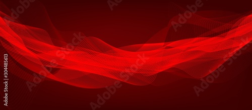 Curve Red Digital Sound Wave Background,technology and earthquake wave diagram concept,design for music studio and science,Vector Illustration.