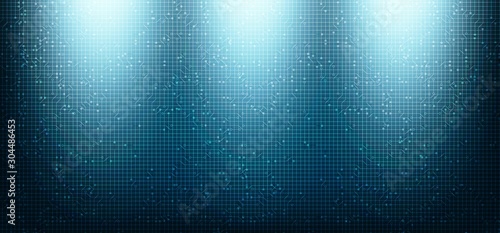 Modern Circuit Microchip with spotlight on Technology Future Background,Hi-tech Digital and network Concept design,Free Space For text in put,Vector illustration.